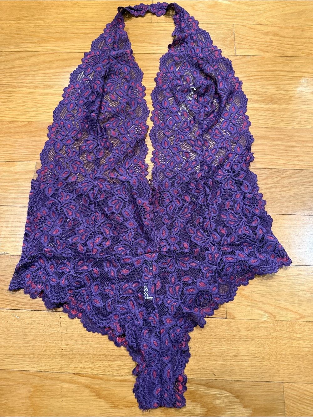 Frederick’s of Hollywood  halter lace teddy size large .